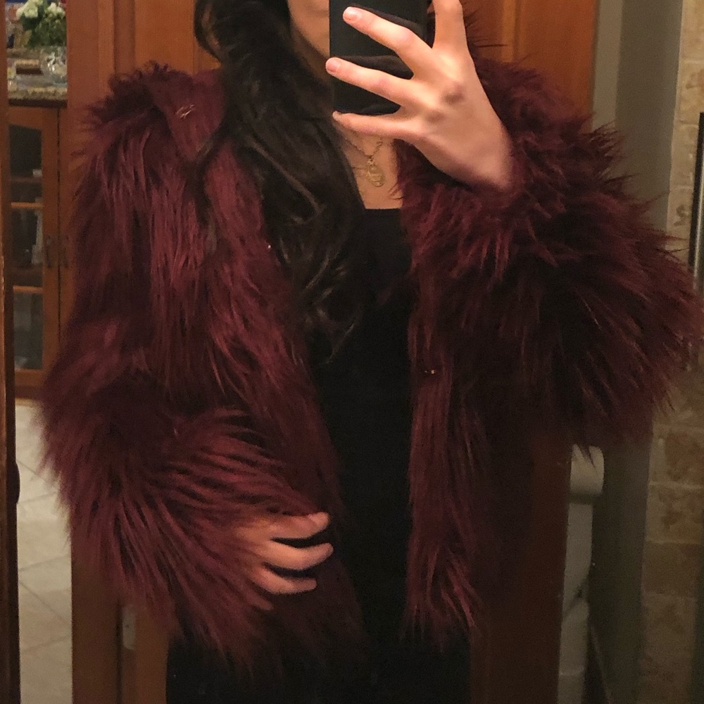 Red fur Jacket